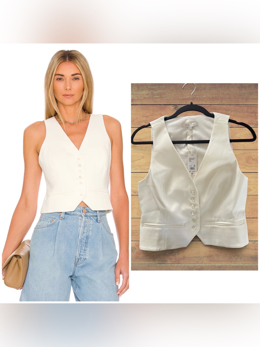NEW Favorite Daughter x Revolve The Favorite Vest in Ivory, Small